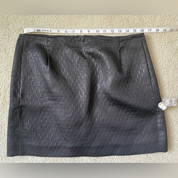 J. Crew Black Nori Cotton Silk Metiallic Jacquard Textured Mini Skirt pre-owned - Picture 9 of 11